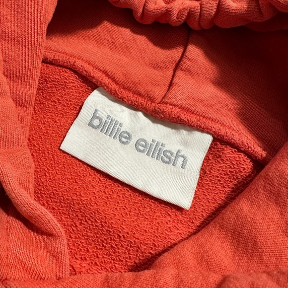 Billie Eilish Happier Than Ever 2022 Tour Hoodie Red/Orange Size Small EUC - Picture 9 of 12